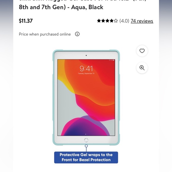 onn 10.2” iPad gel case for 7th, 8th, and 9th gen - Picture 5 of 5